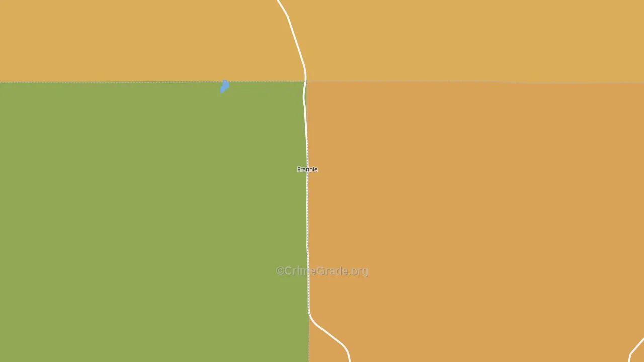 Frannie, WY Map of Robbery Rates