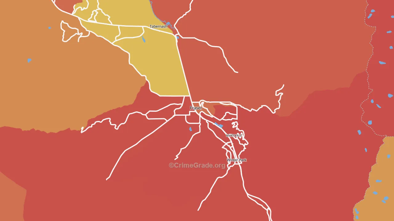 Fraser, CO Map of Robbery Rates