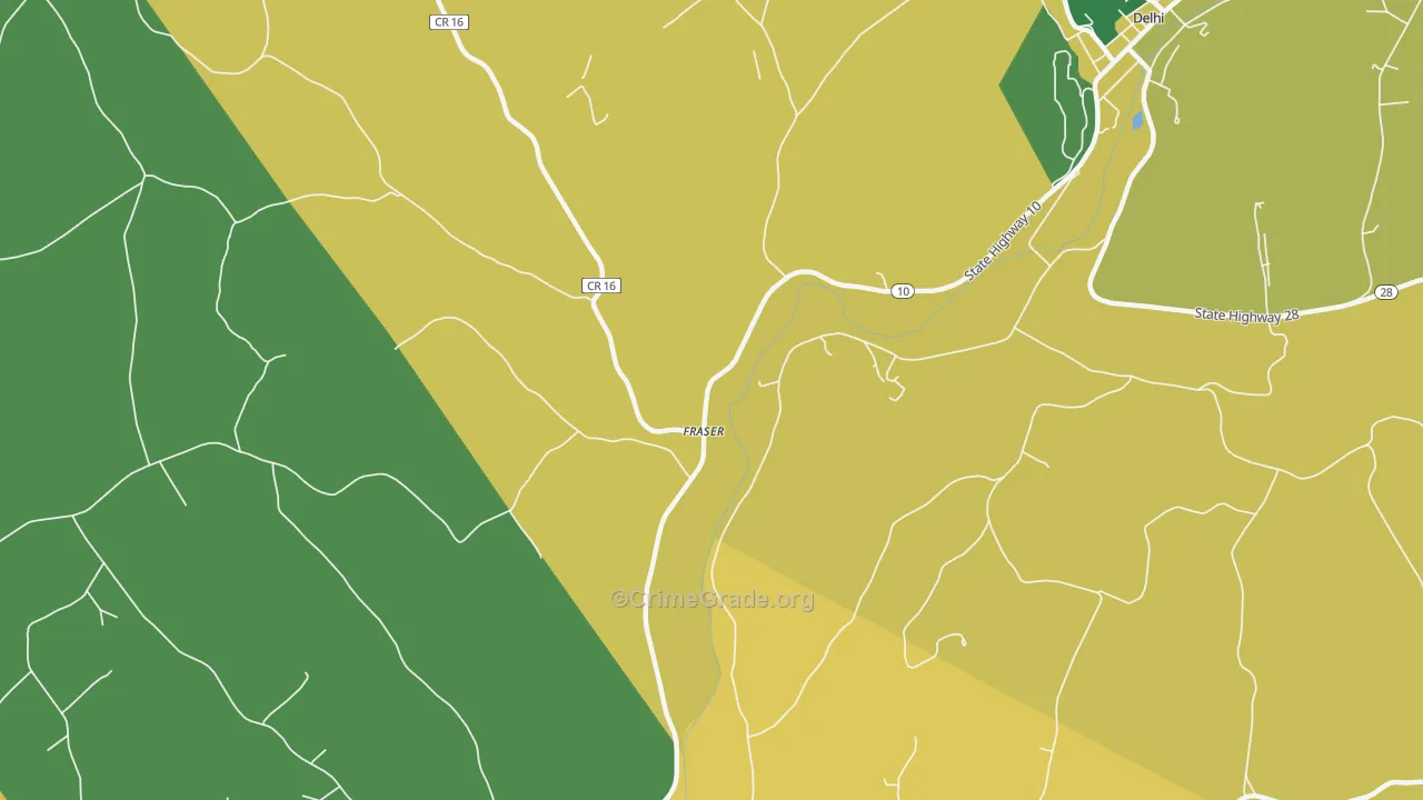 Fraser, NY Map of Robbery Rates