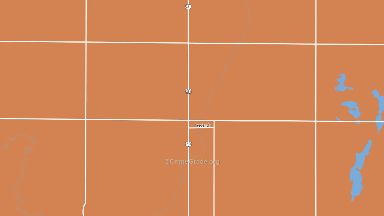 Frederick, SD Map of Robbery Rates