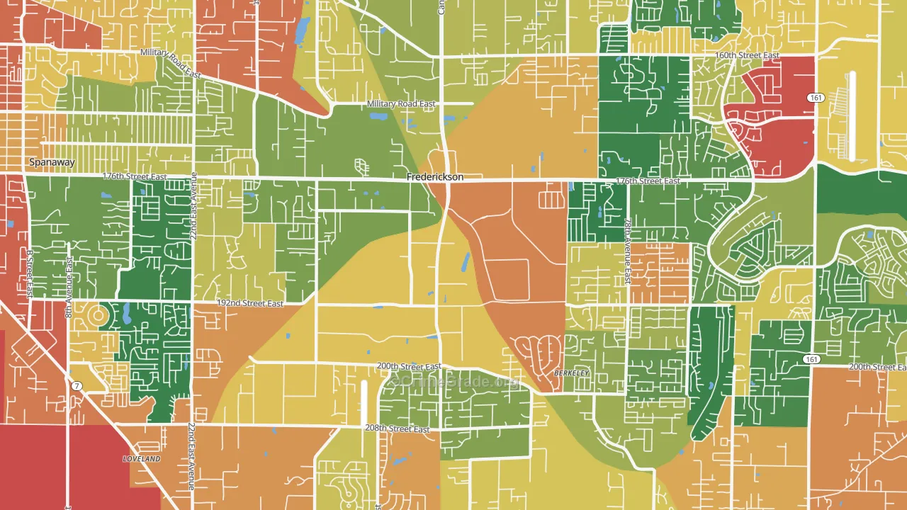 Frederickson, Tacoma, WA Map of Robbery Rates