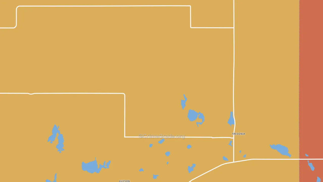 Fredonia, ND Map of Robbery Rates