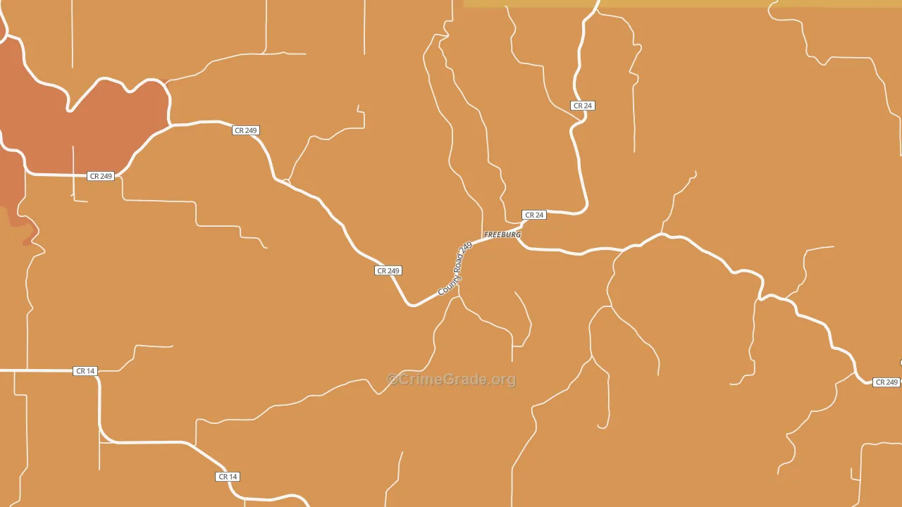 Freeburg, MN Map of Robbery Rates