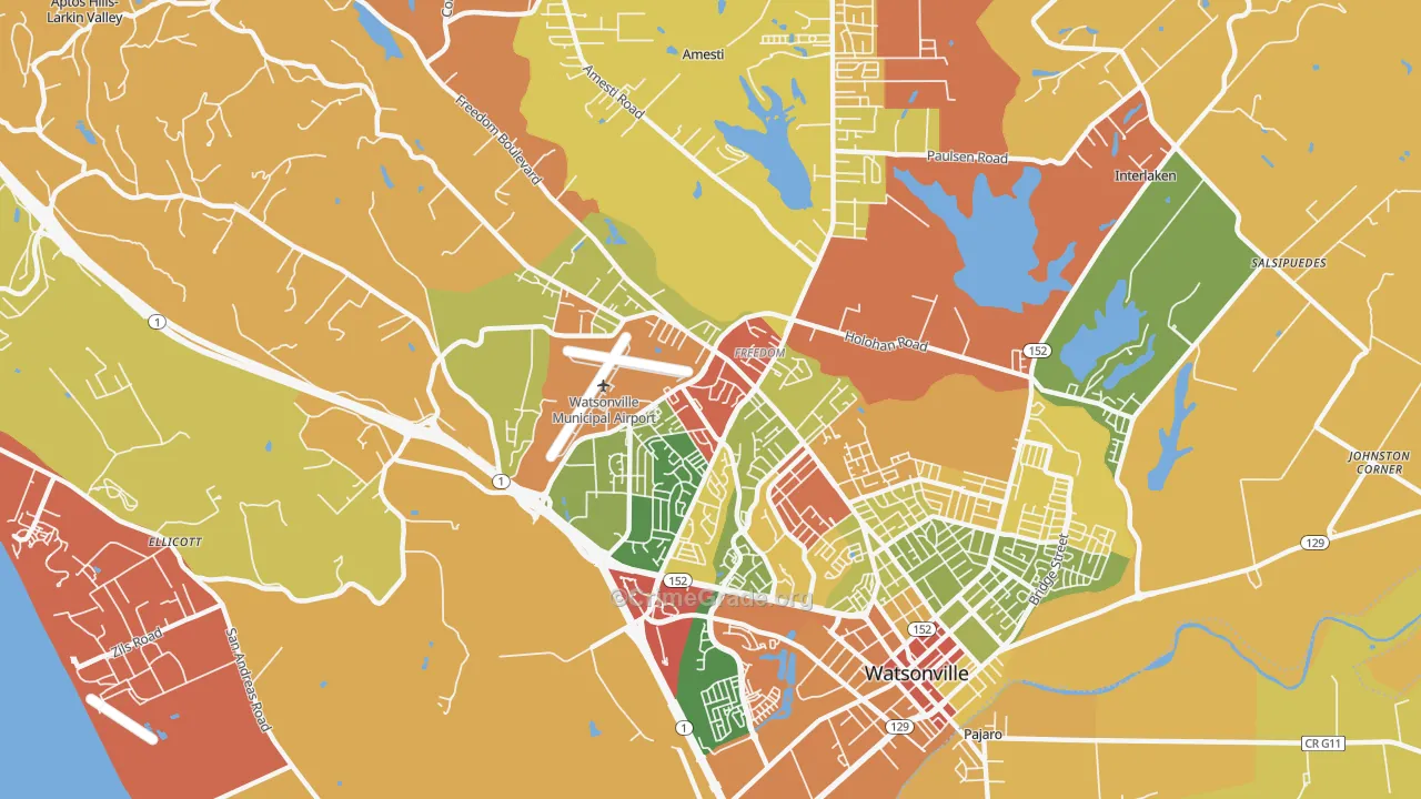 Freedom, CA Map of Robbery Rates