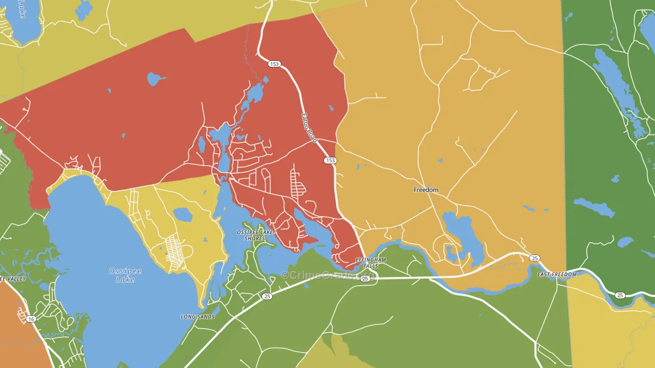 Freedom, NH Map of Robbery Rates