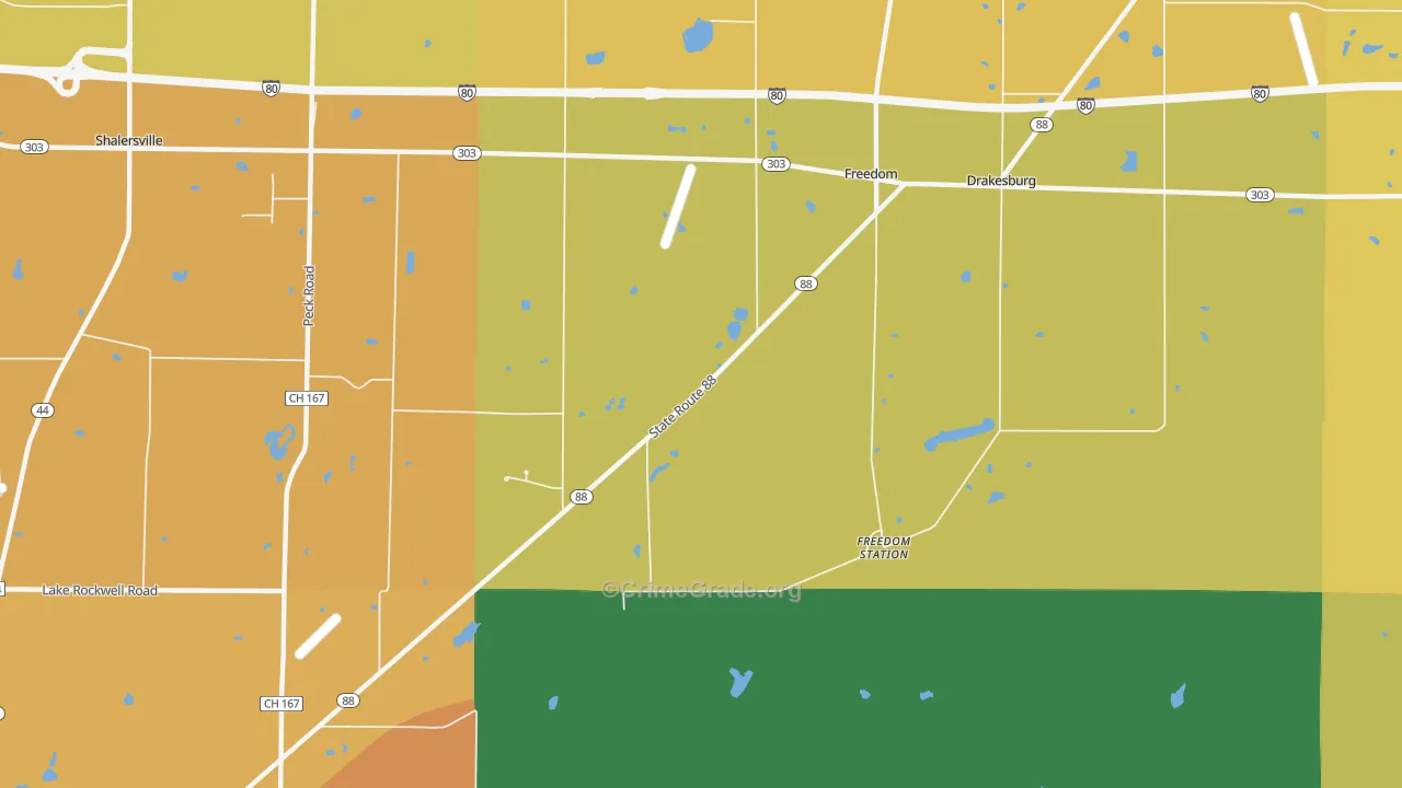 Freedom, OH Map of Robbery Rates