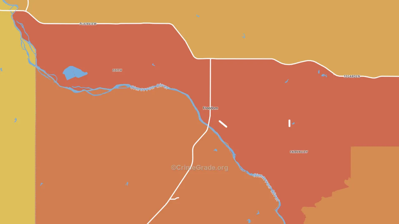 Freedom, OK Map of Robbery Rates