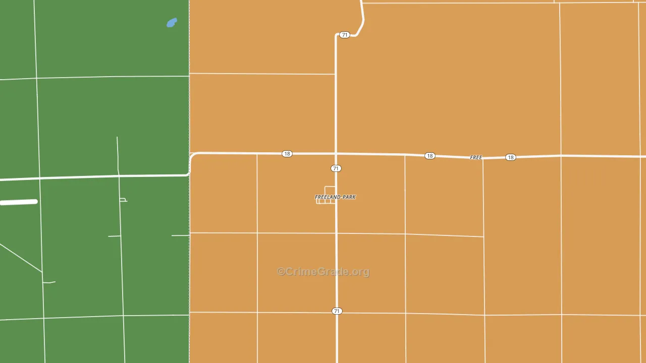Freeland Park, IN Map of Robbery Rates