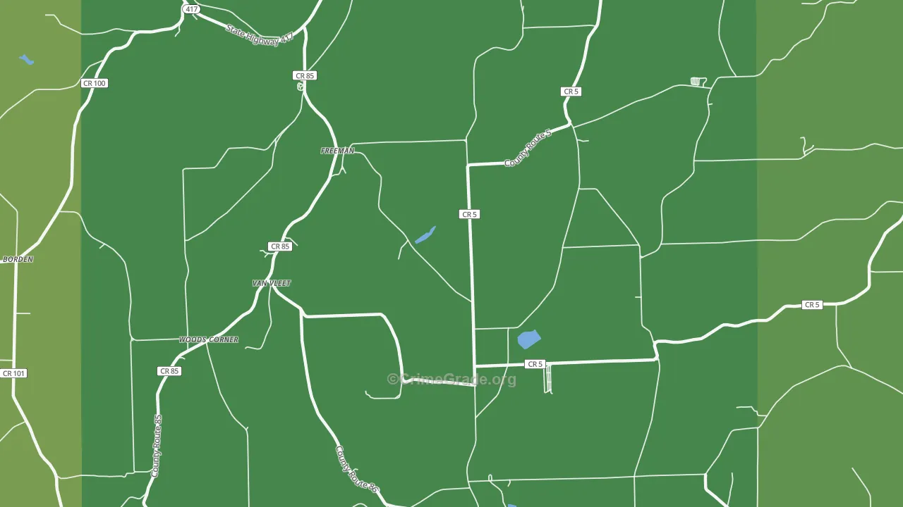 Freeman, NY Map of Robbery Rates