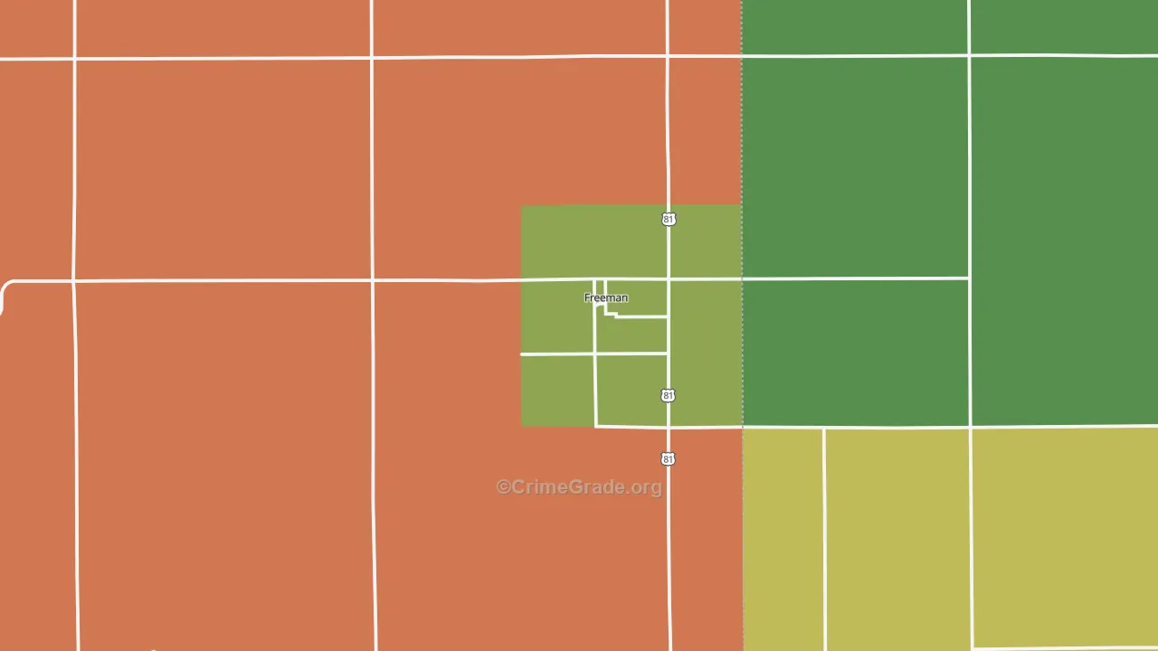 Freeman, SD Map of Robbery Rates