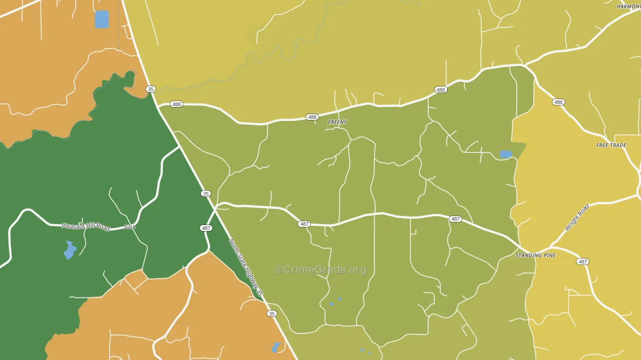 Freeny, MS Map of Robbery Rates