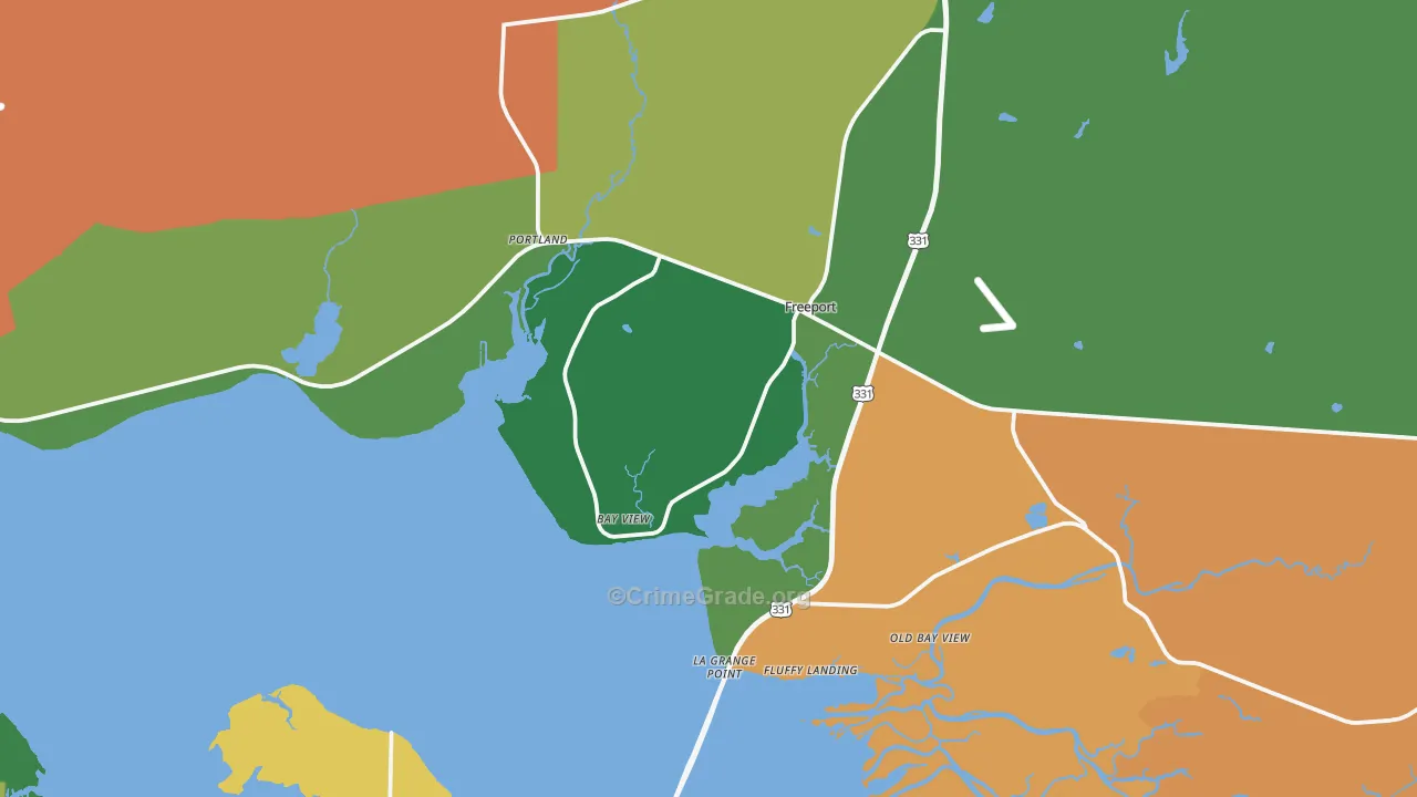 Freeport, FL Map of Robbery Rates