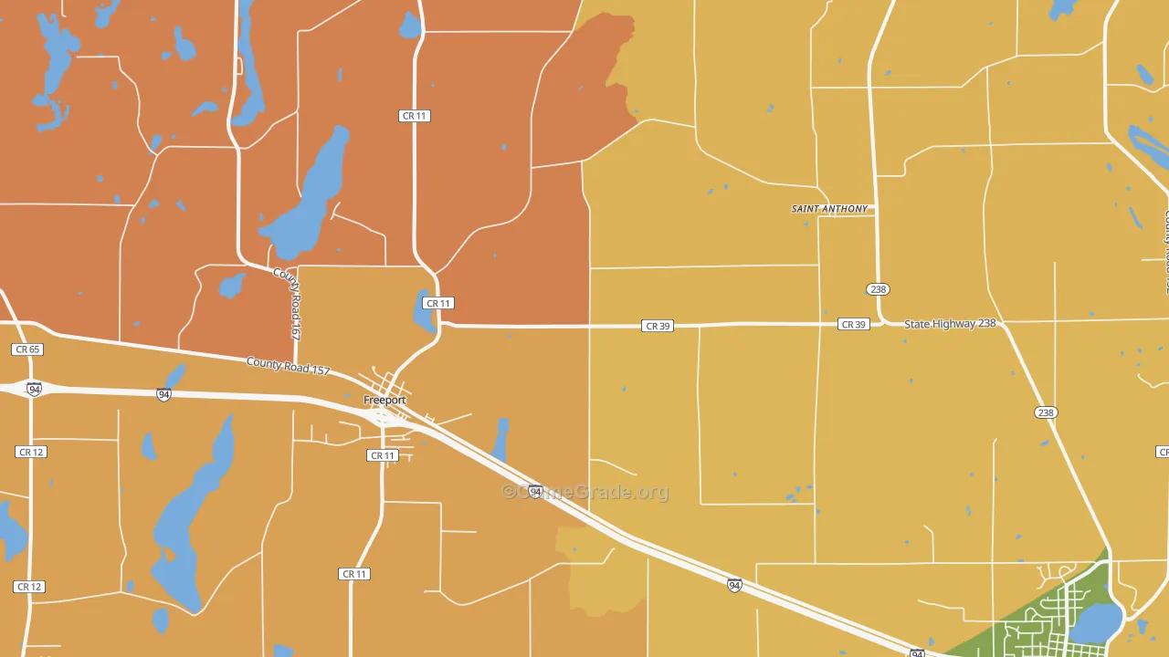 Freeport, MN Map of Robbery Rates