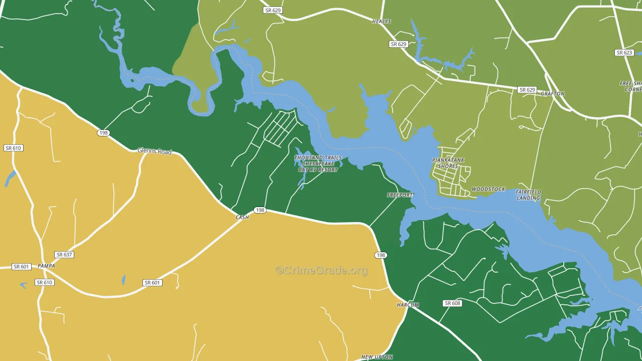 Freeport, VA Map of Robbery Rates