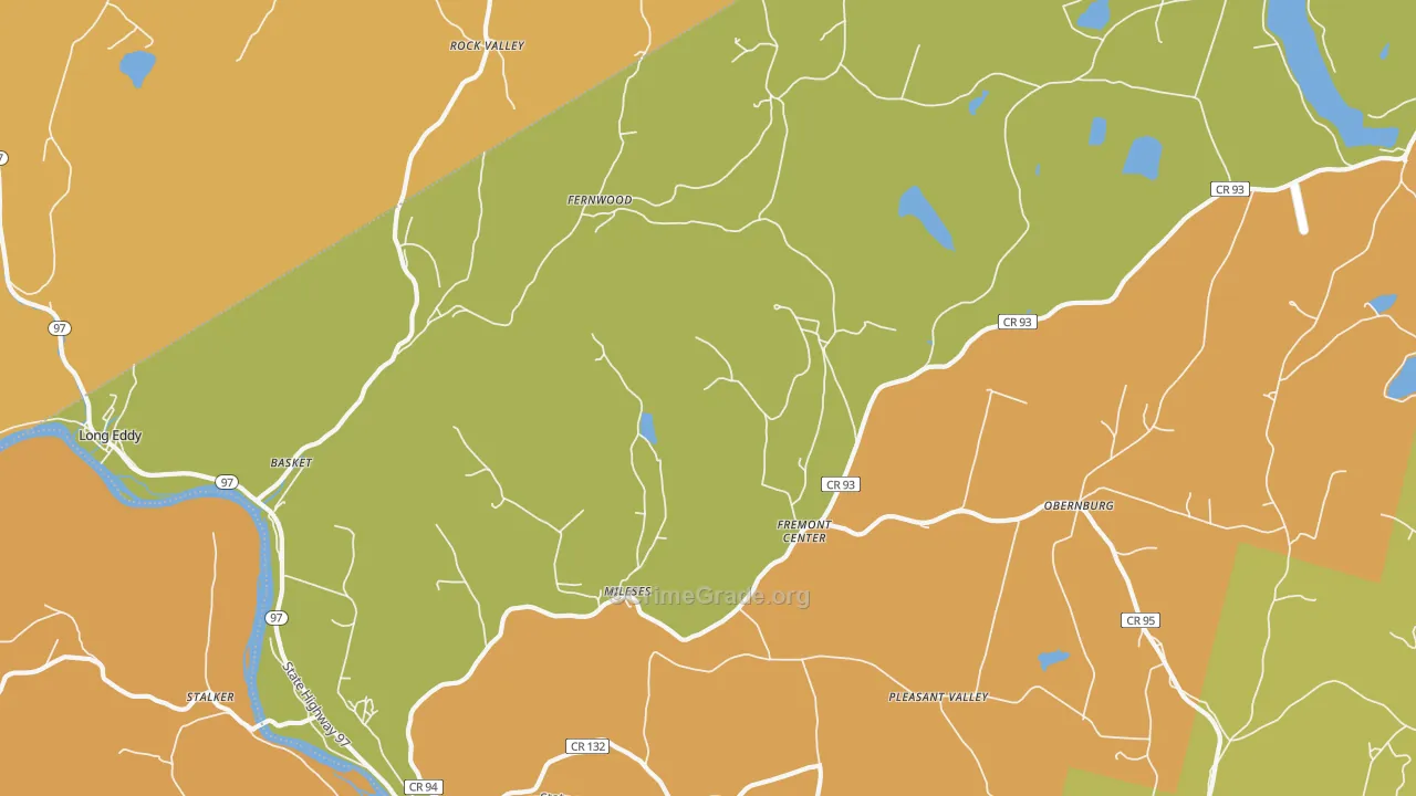 Fremont Center, NY Map of Robbery Rates