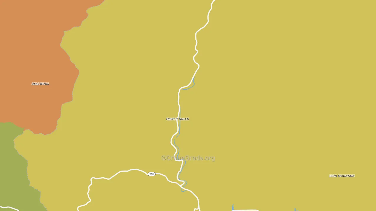 French Gulch, CA Map of Robbery Rates