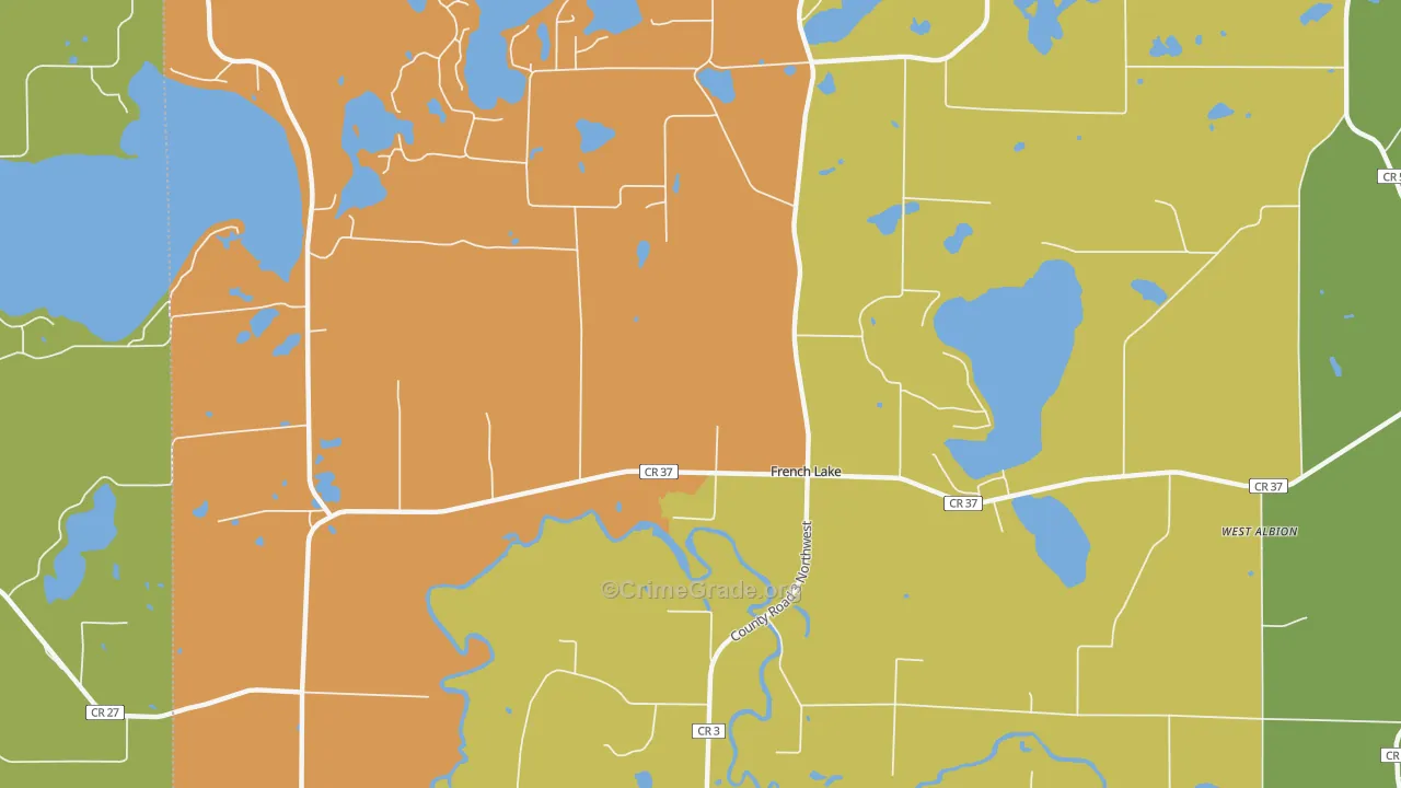 French Lake, MN Map of Robbery Rates