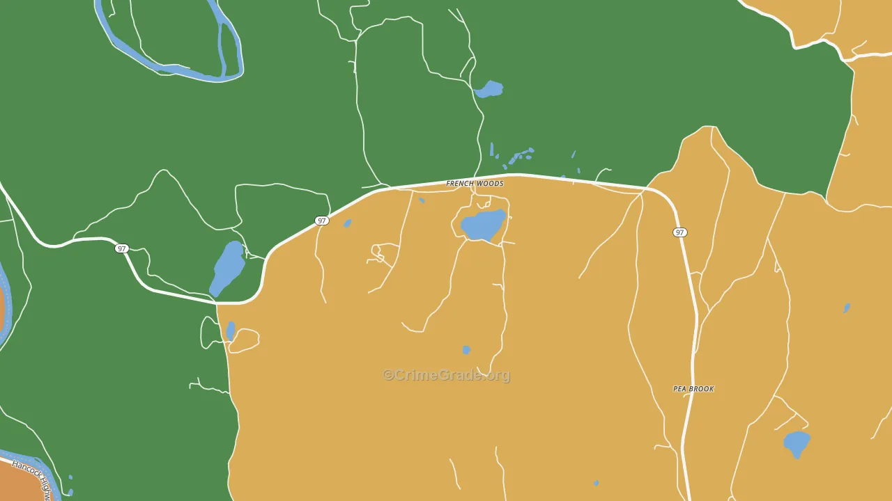 French Woods, NY Map of Robbery Rates