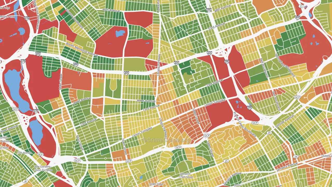 Fresh Meadows, Queens, NY Map of Robbery Rates