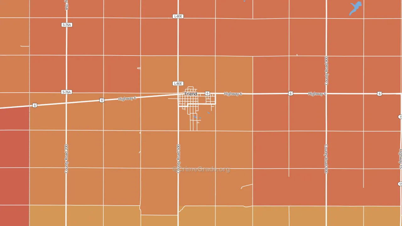 Friend, NE Map of Robbery Rates