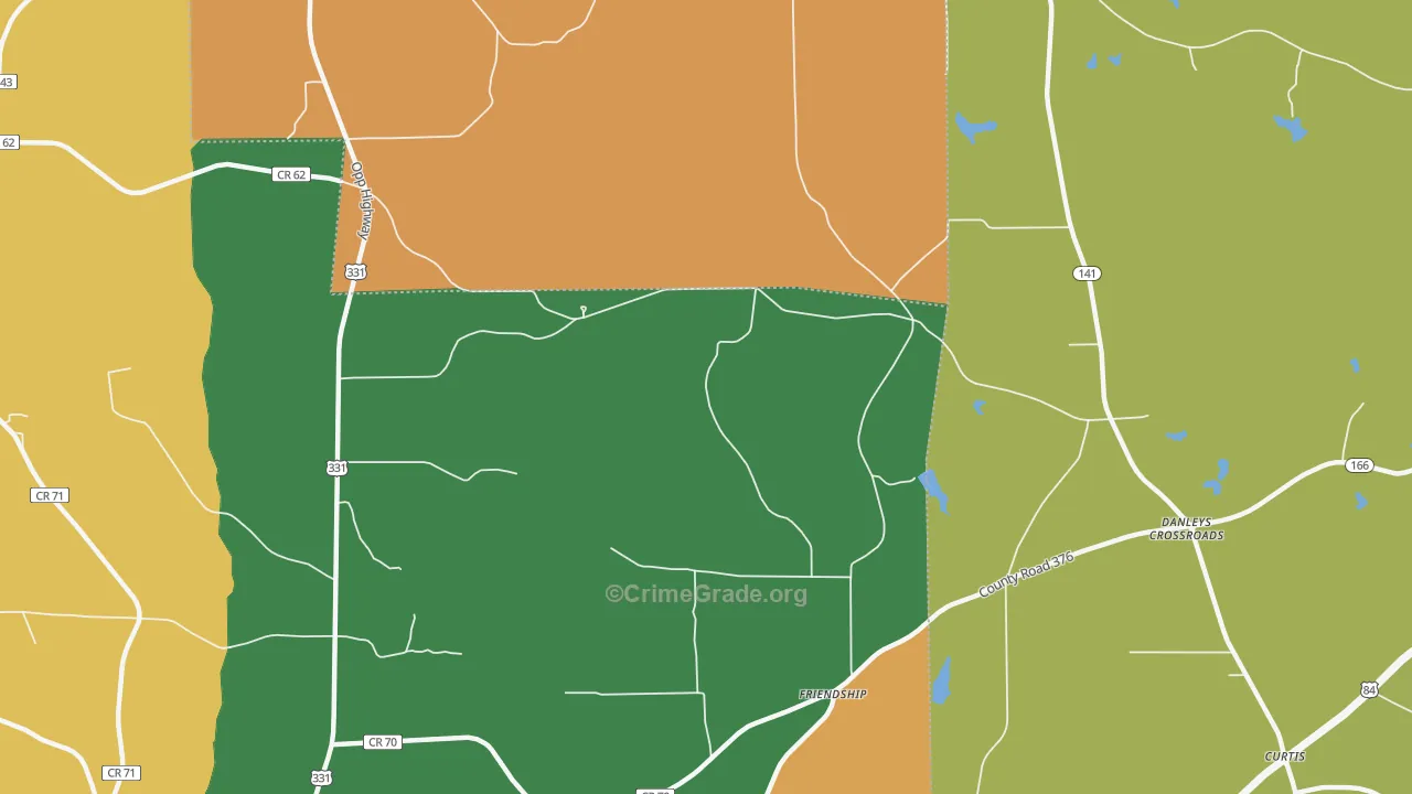 Friendship, AL Map of Robbery Rates
