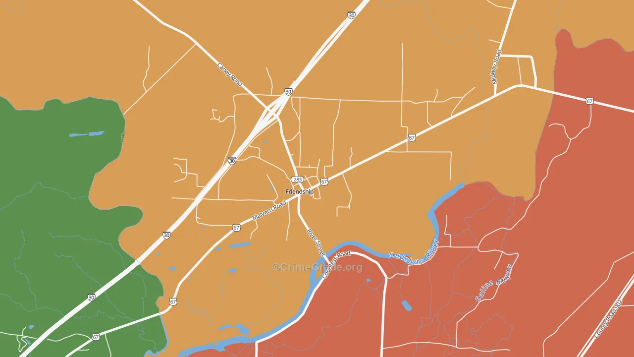 Friendship, AR Map of Robbery Rates