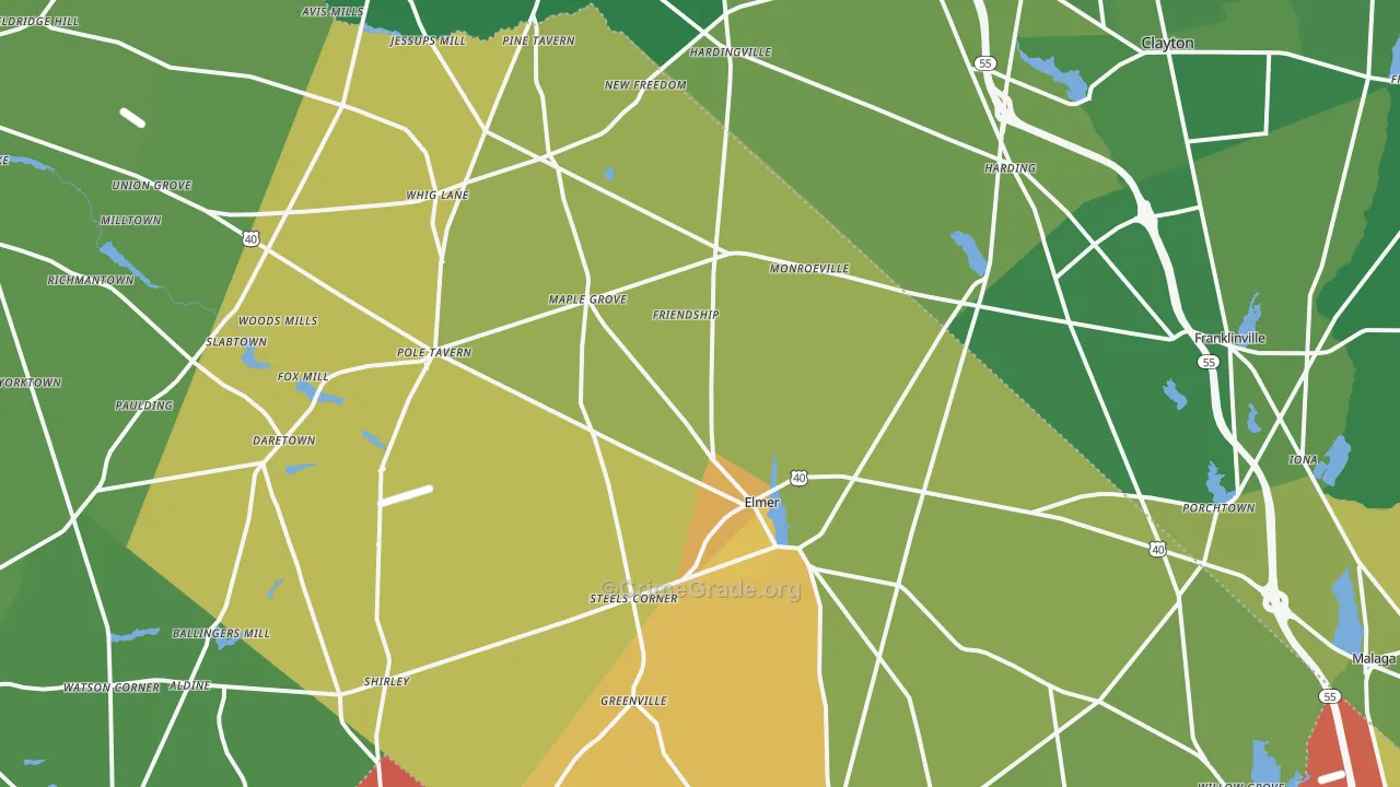 Friendship, NJ Map of Robbery Rates