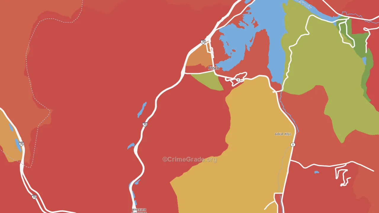 Frisco, CO Map of Robbery Rates
