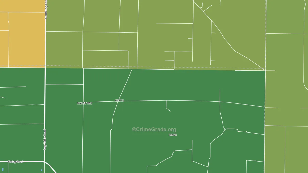 Frisco, IL Map of Robbery Rates