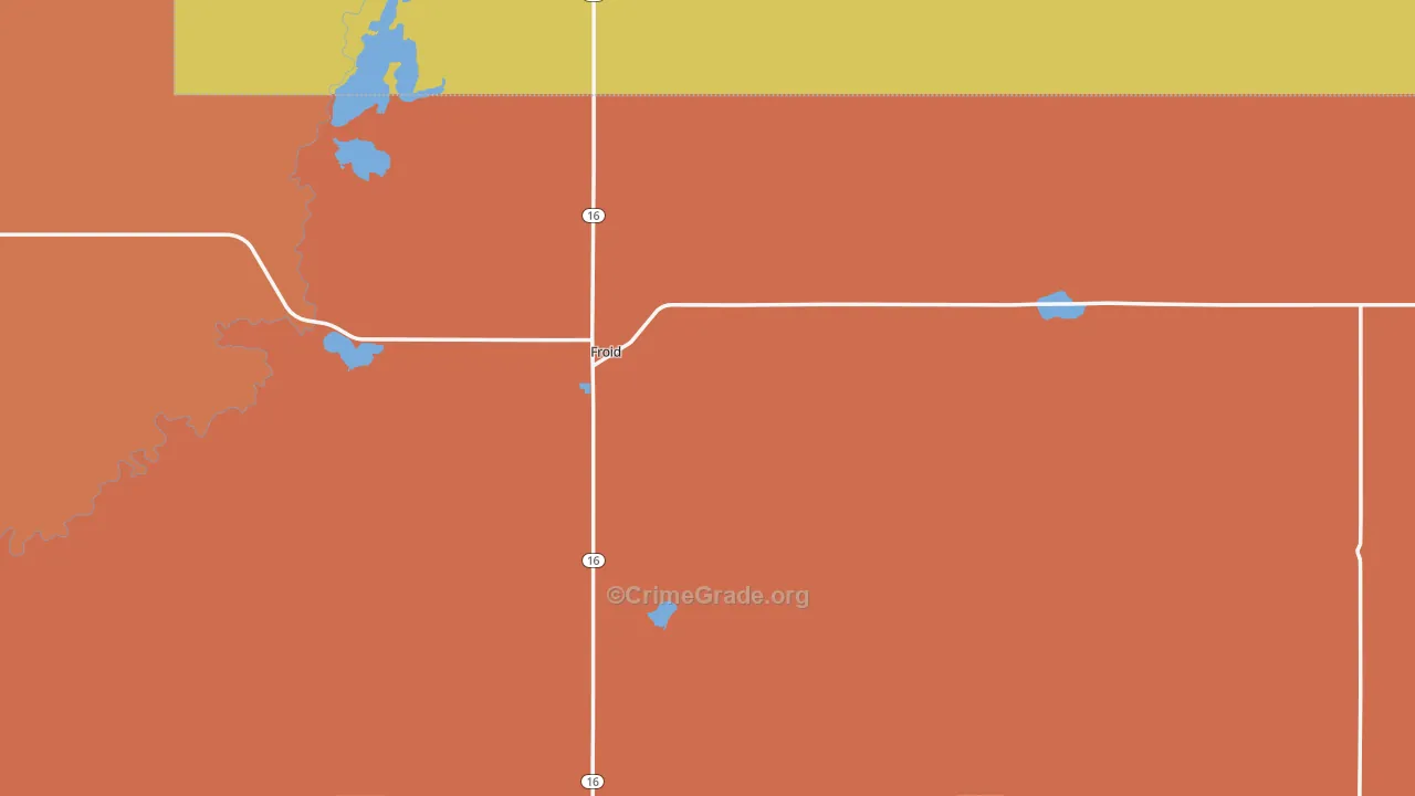 Froid, MT Map of Robbery Rates