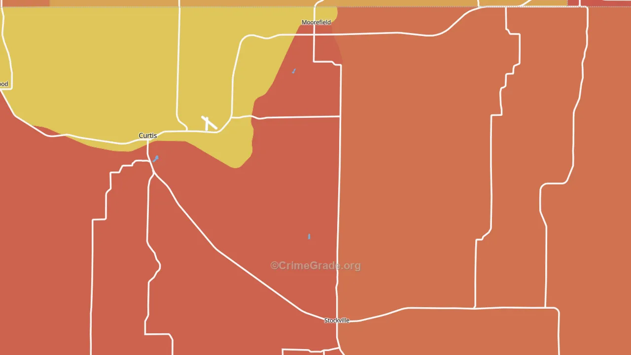 Frontier County, NE Map of Robbery Rates