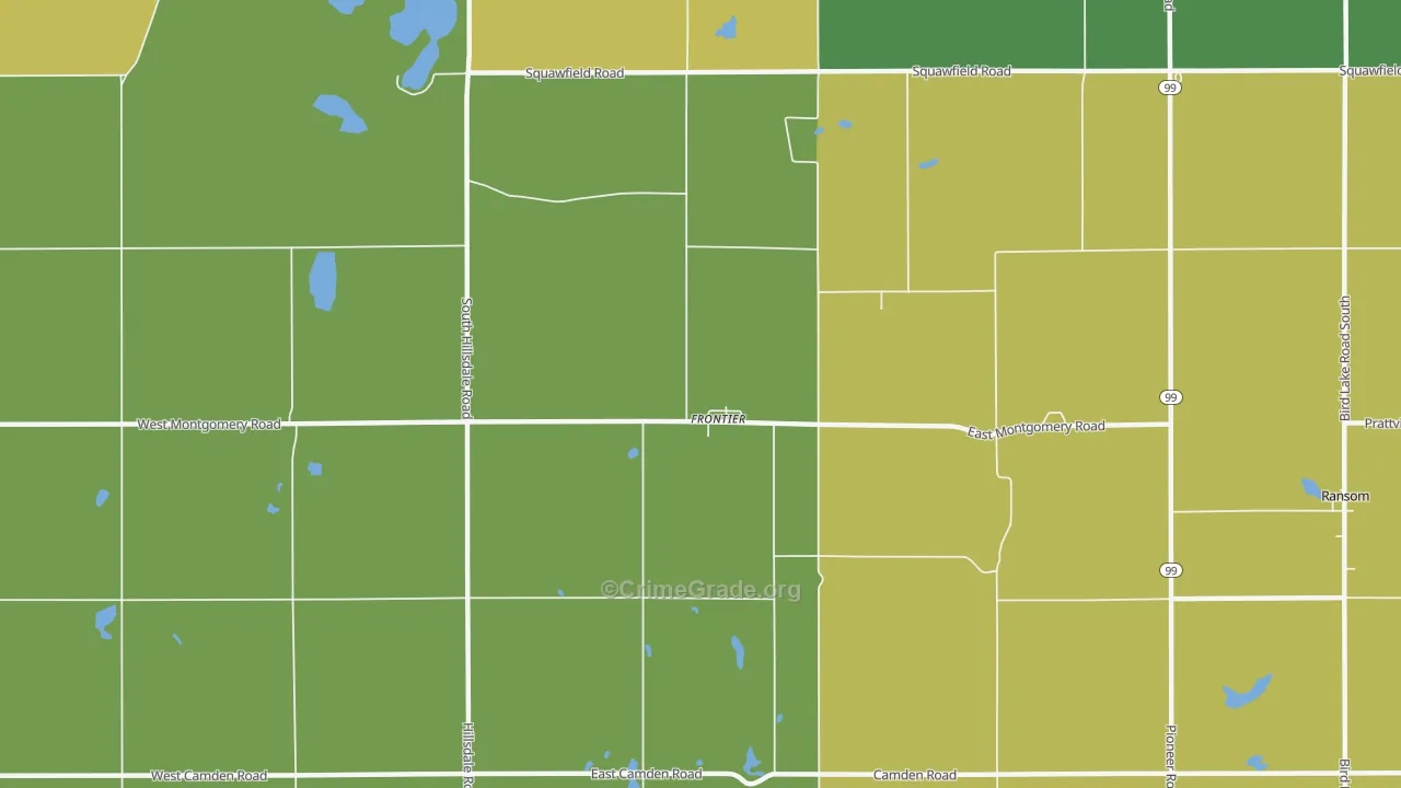 Frontier, MI Map of Robbery Rates