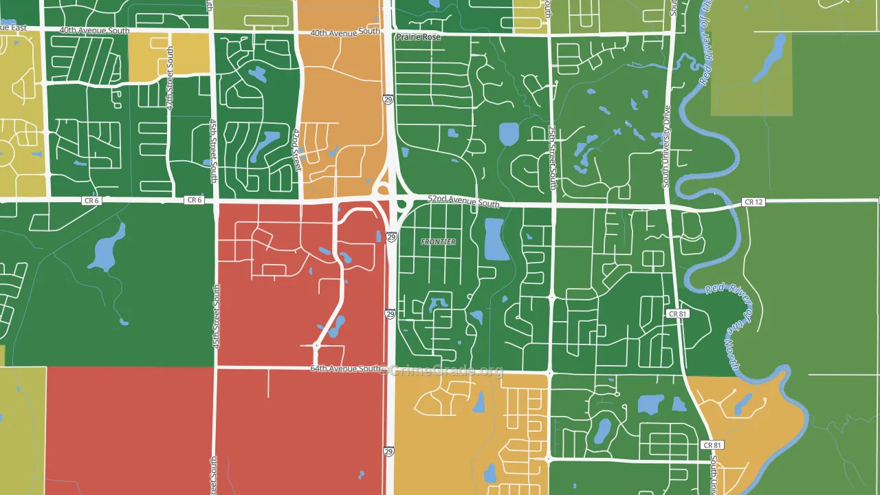Frontier, ND Map of Robbery Rates