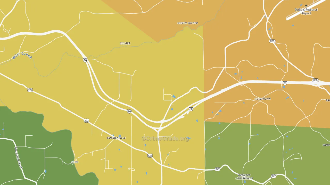 Frostburg, PA Map of Robbery Rates