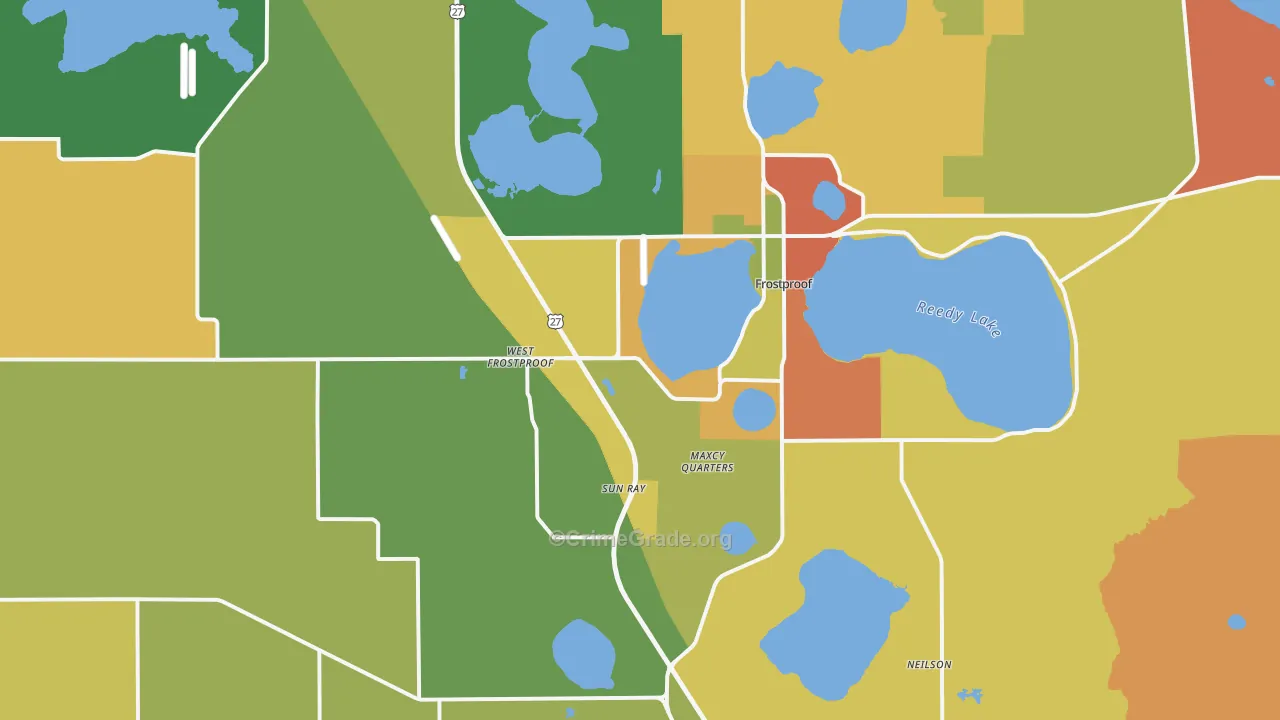 Frostproof, FL Map of Robbery Rates