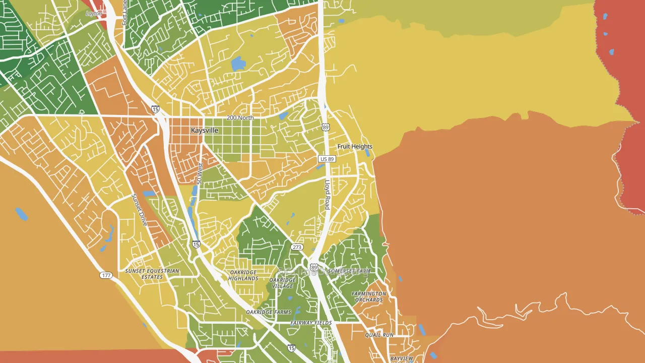 Fruit Heights, UT Map of Robbery Rates