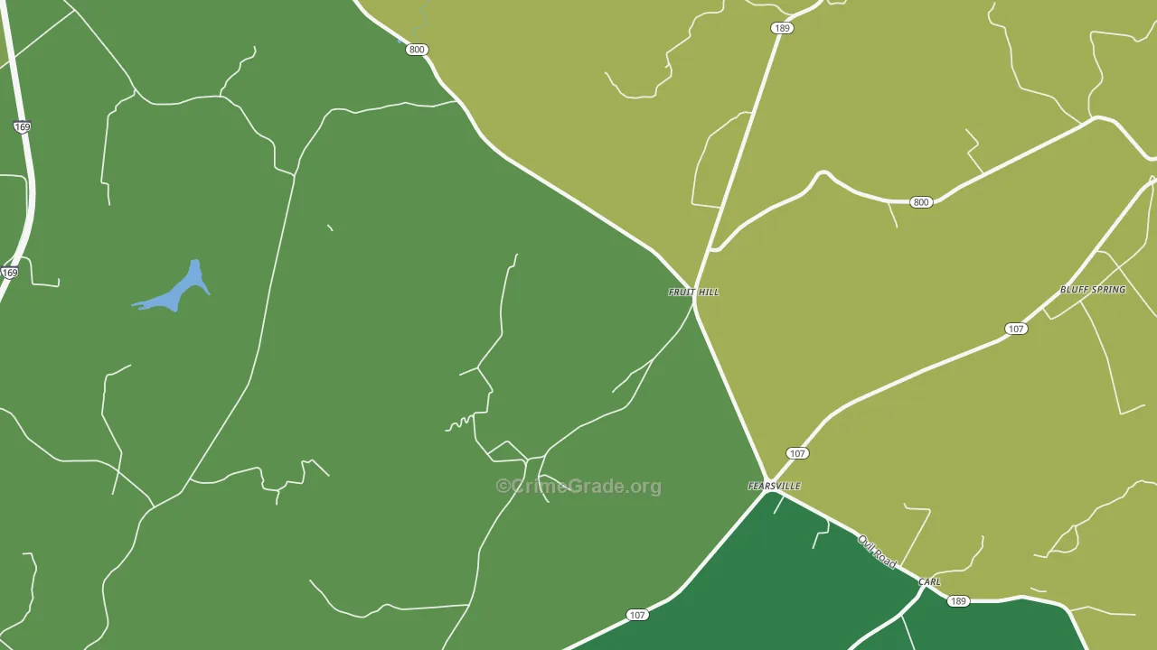 Fruit Hill, KY Map of Robbery Rates