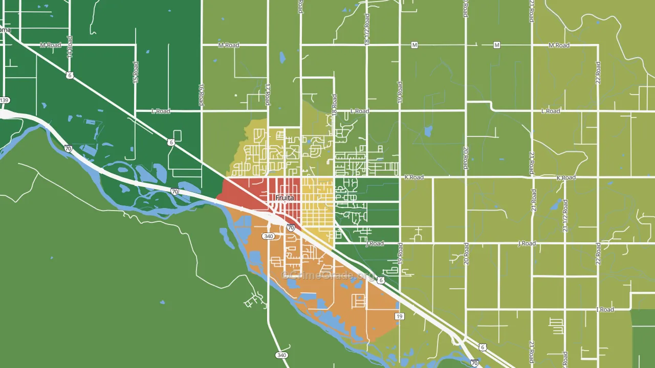 Fruita, CO Map of Robbery Rates