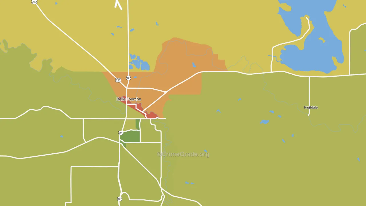 Fruitdale, SD Map of Robbery Rates