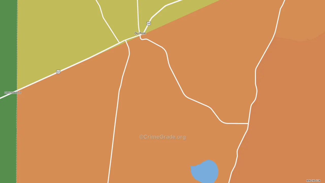 Fruitland, GA Map of Robbery Rates