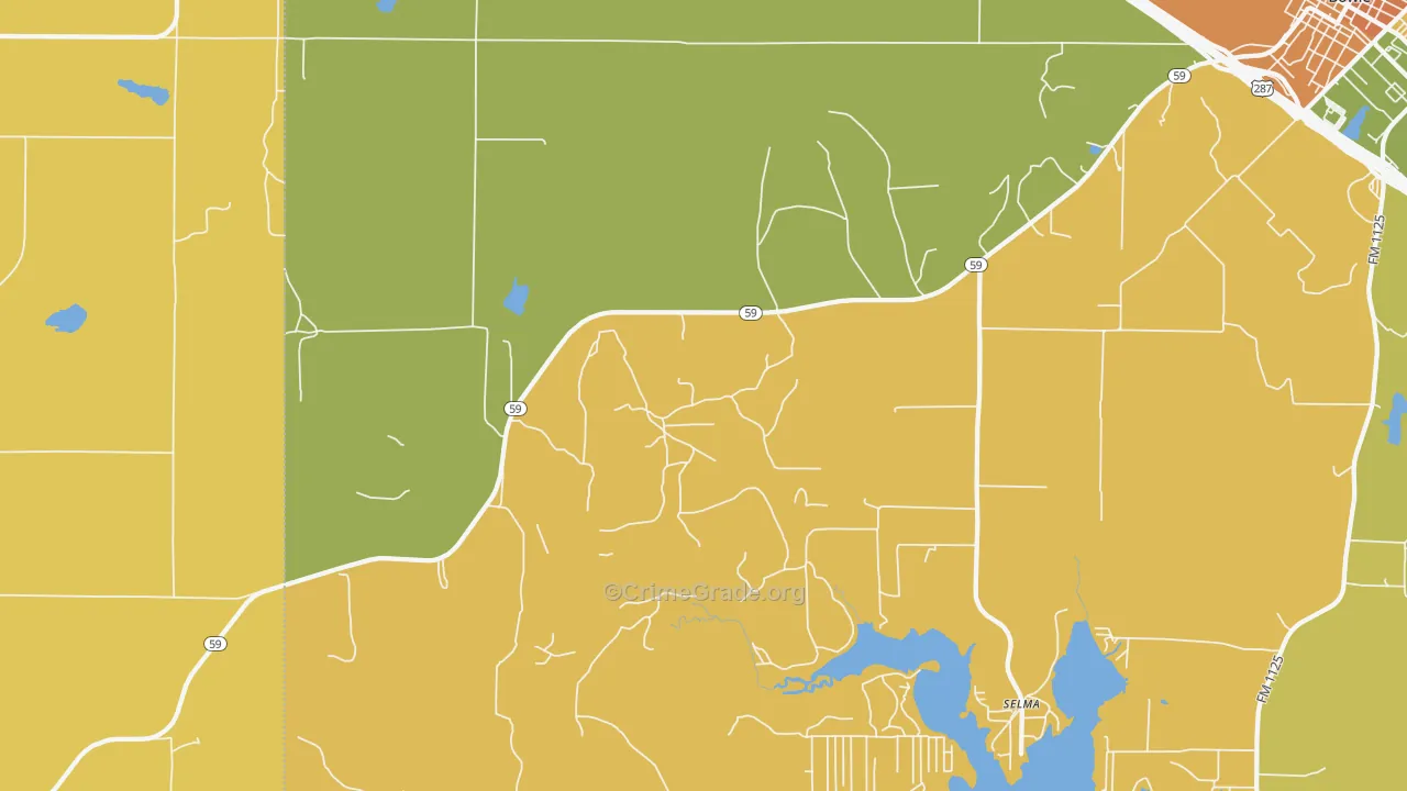 Fruitland, TX Map of Robbery Rates