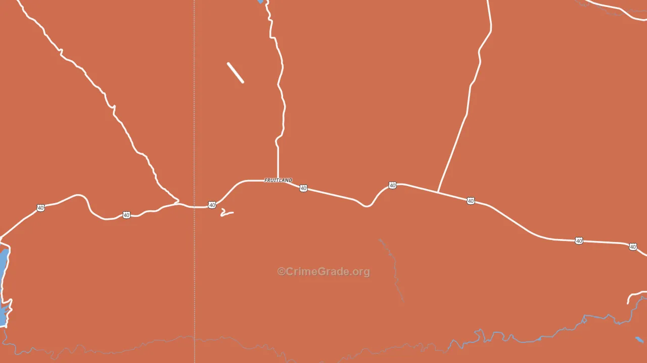 Fruitland, UT Map of Robbery Rates