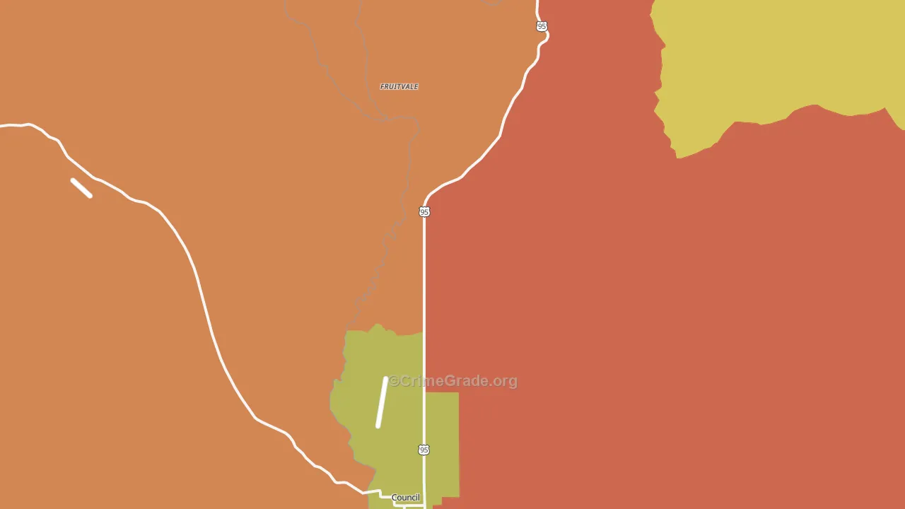 Fruitvale, ID Map of Robbery Rates
