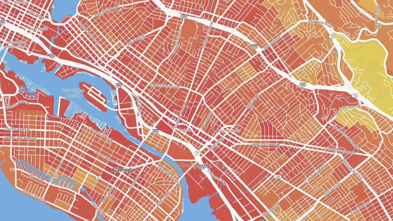 Fruitvale Station, Oakland, CA Map of Robbery Rates