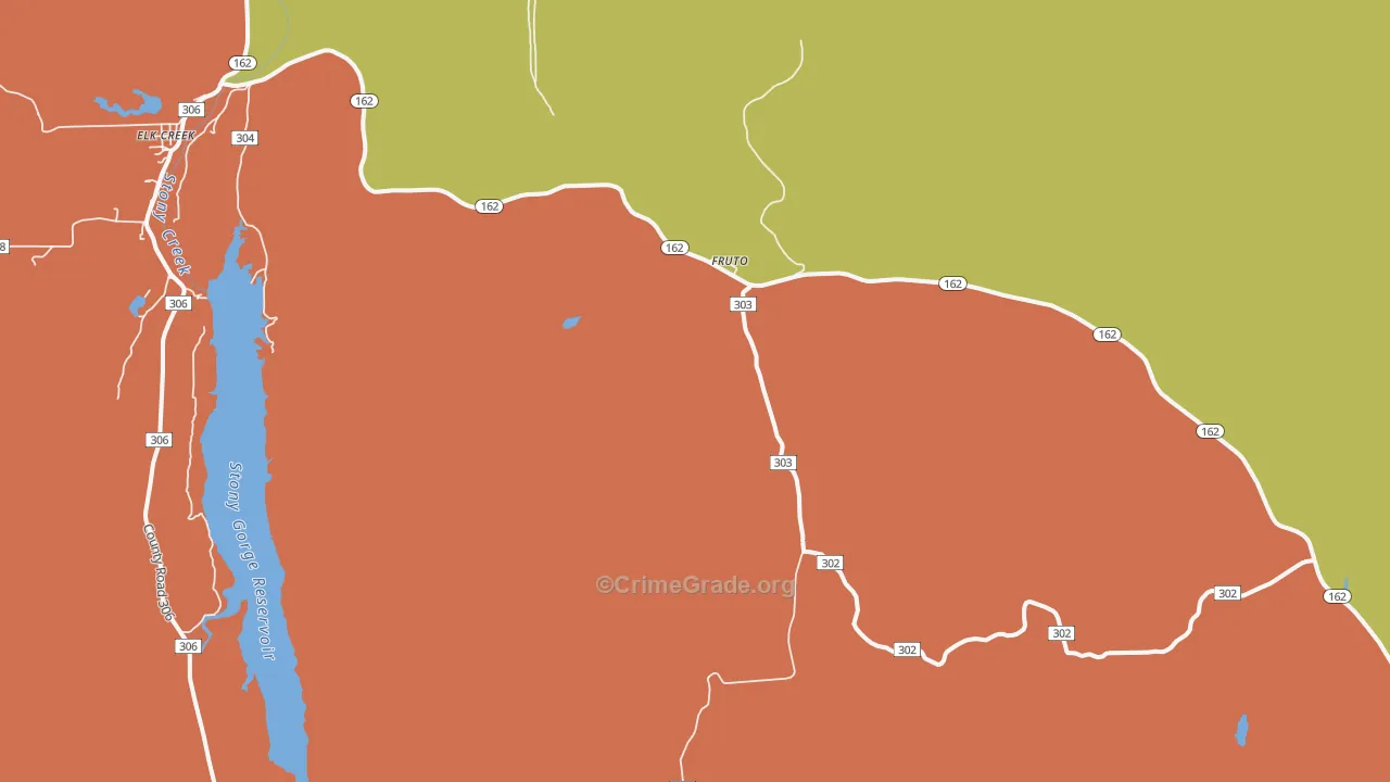 Fruto, CA Map of Robbery Rates