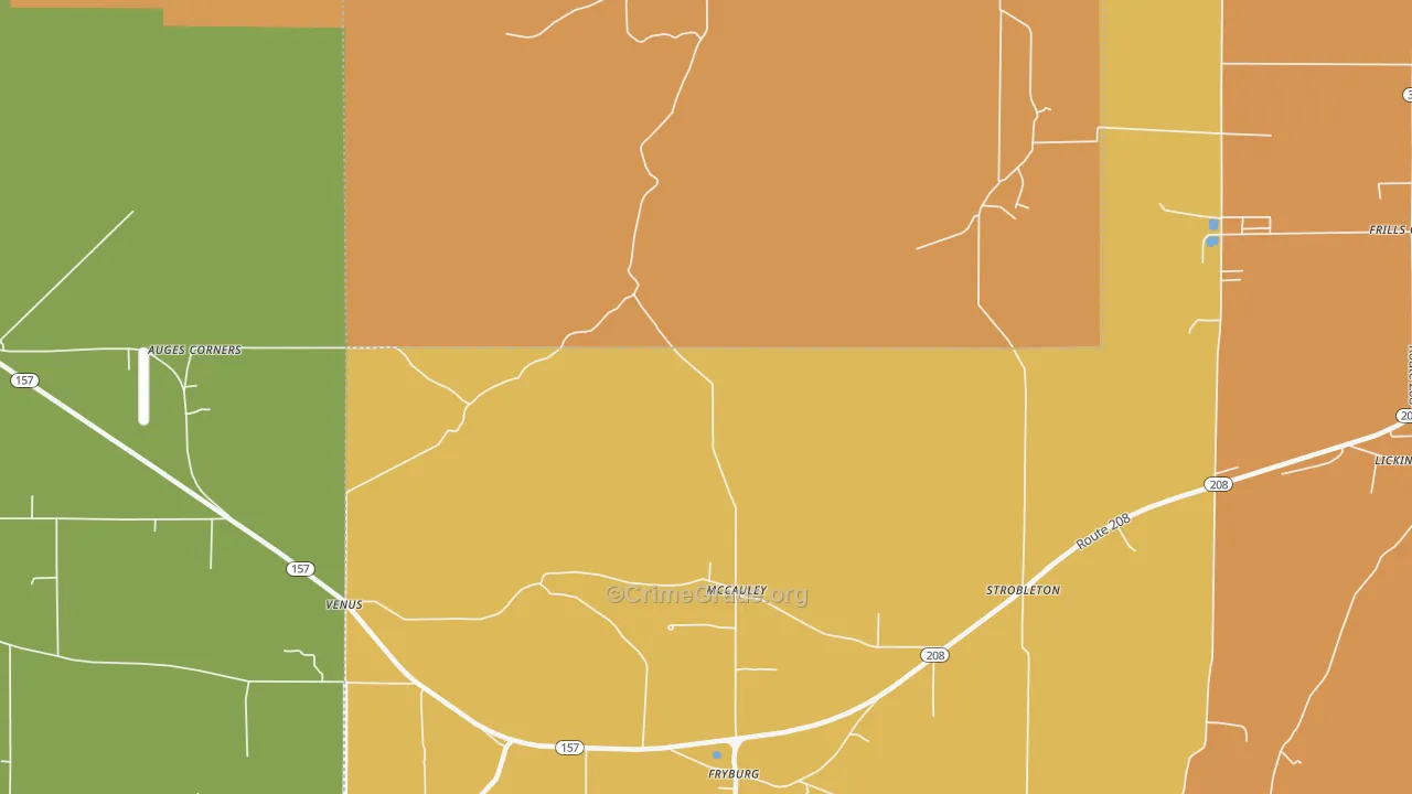 Fryburg, PA Map of Robbery Rates