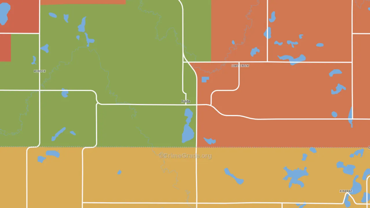 Fulda, MN Map of Robbery Rates