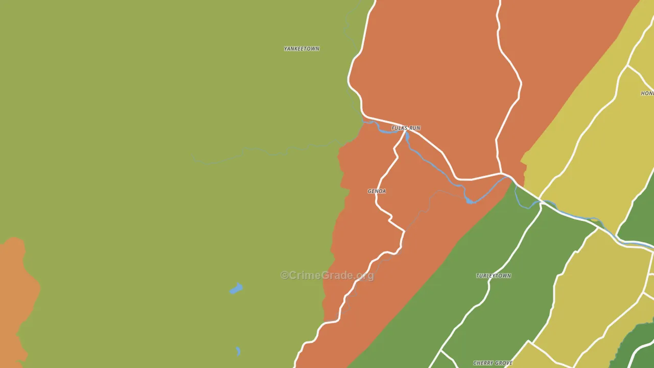 Fulks Run, VA Map of Robbery Rates