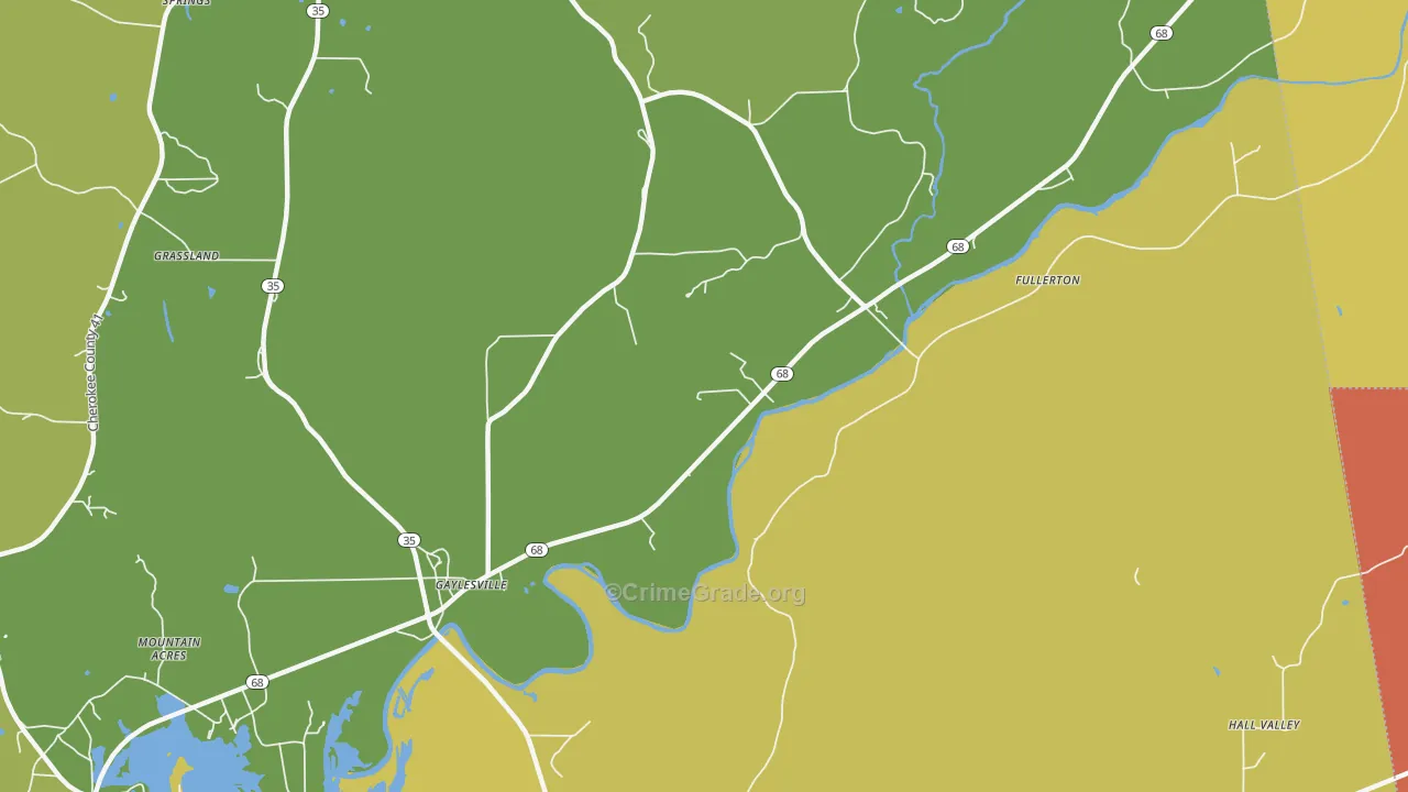 Fullerton, AL Map of Robbery Rates
