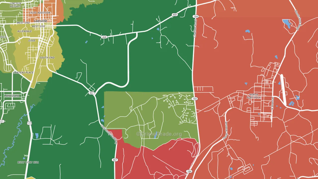 Fullerton, LA Map of Robbery Rates